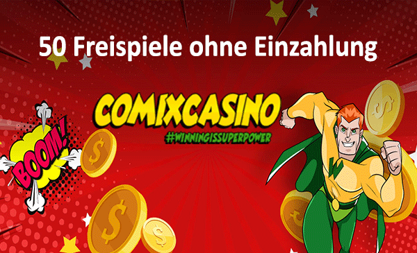Comix Casino 50 Freispiele ohne Einzahlung